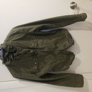 Louie size 8 super stylish army green jean jacket